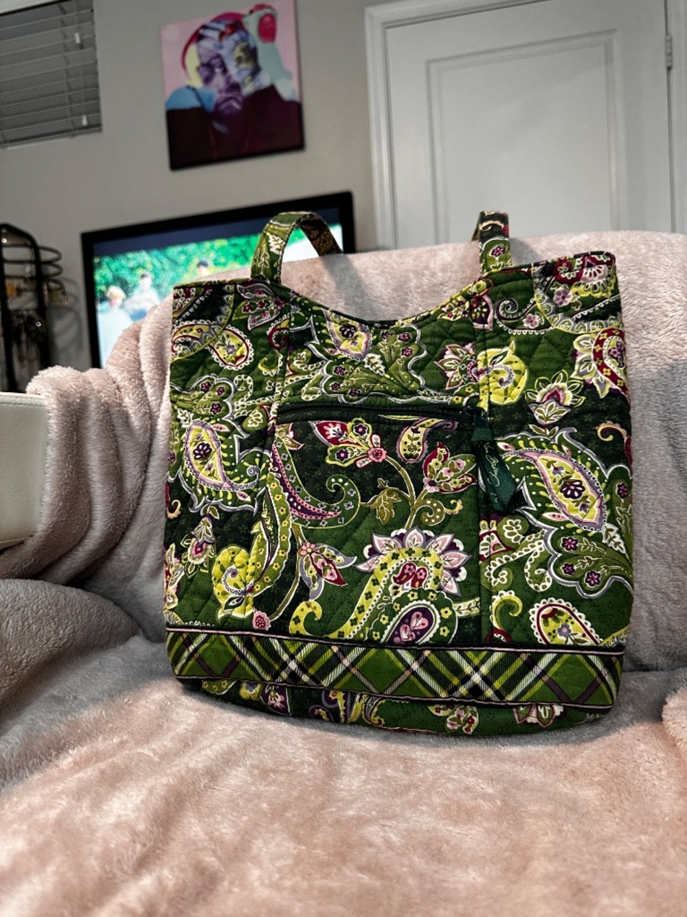 Vera Bradley green Paisley bag